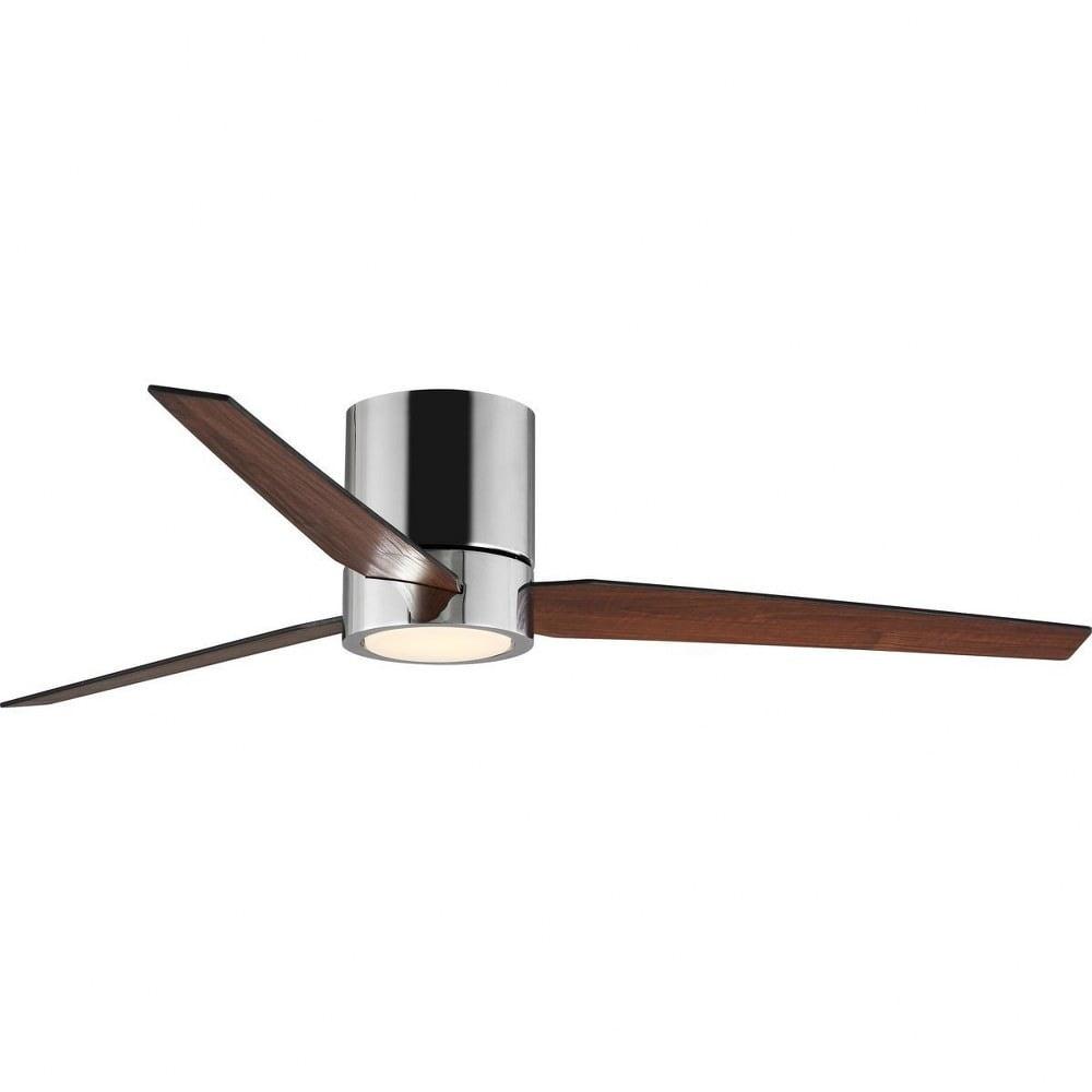 Braden 56'' Polished Chrome 3-Blade Hugger Ceiling Fan with LED Light