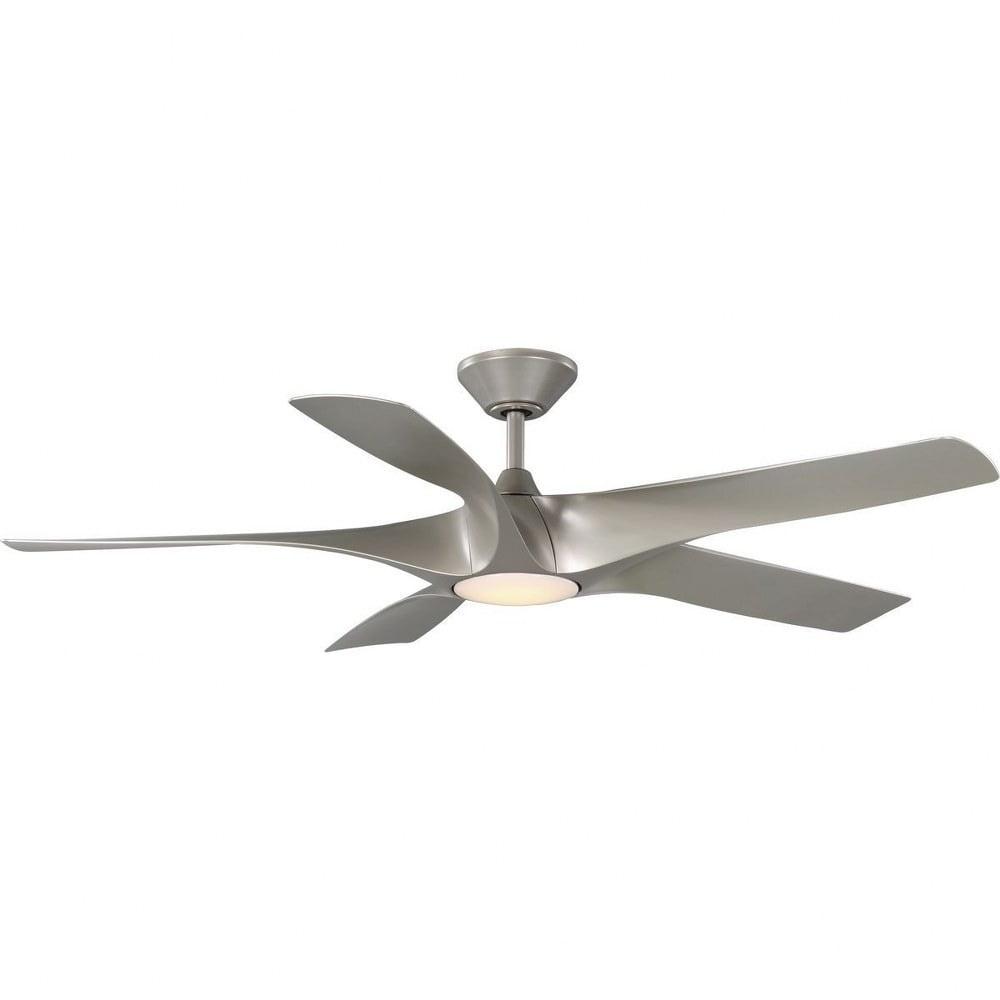 60-Inch Nickel Smart Ceiling Fan with LED Light and Remote