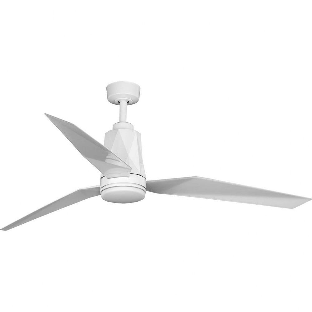 Bixby 60" White Steel Ceiling Fan with LED Light