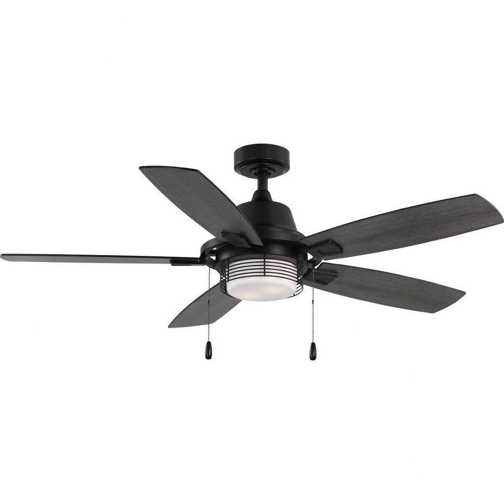 Matte Black 52'' Ceiling Fan with Light Kit and Remote