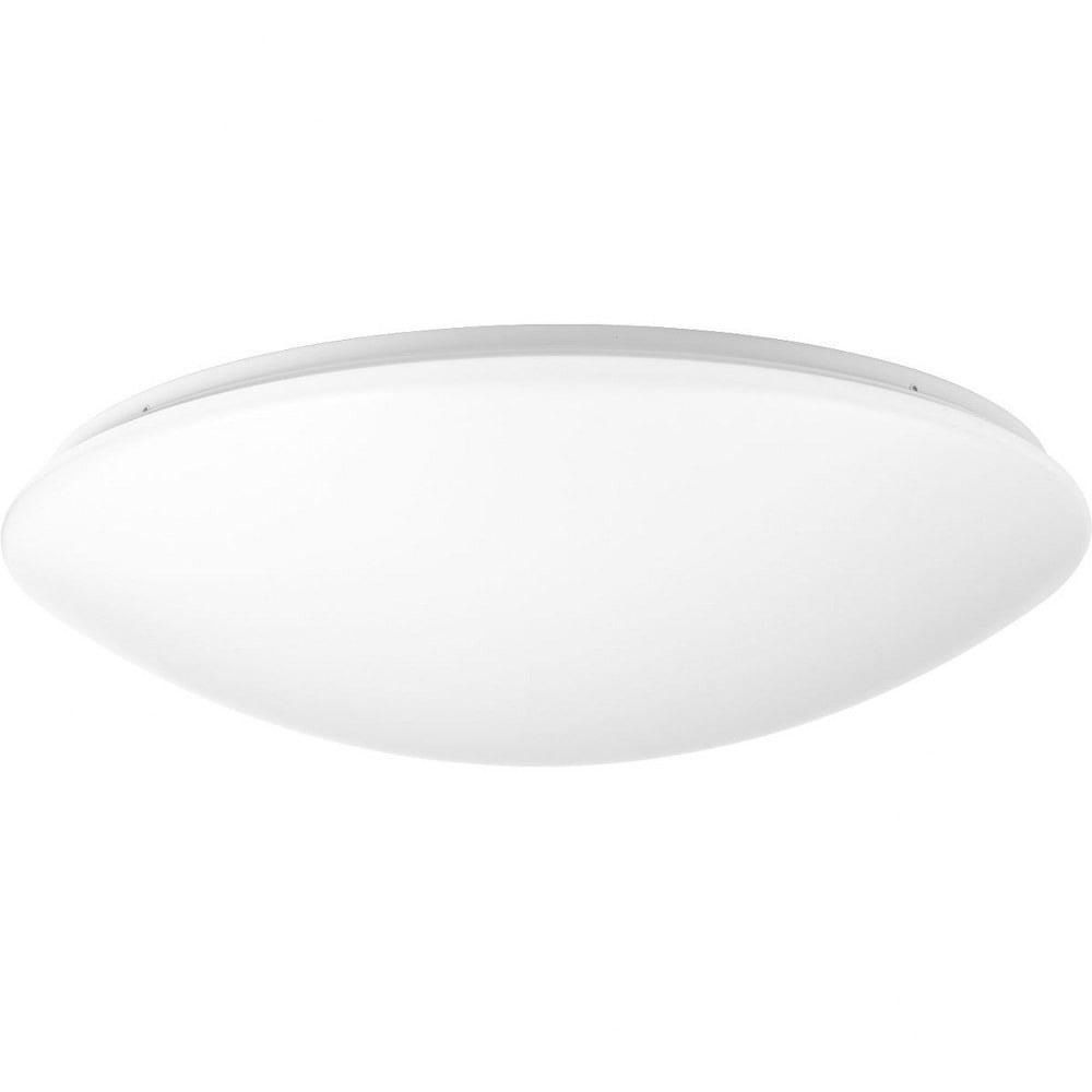 Progress Lighting, Drums and Clouds, 1-Light LED Flush Mount, White Acrylic, Contoured Shade