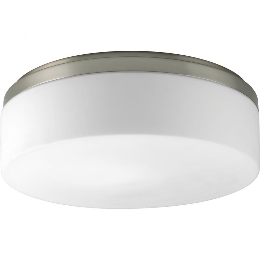 Progress Lighting Maier 1-Light LED Flush Mount, Brushed Nickel, Etched White Opal Acrylic Diffuser