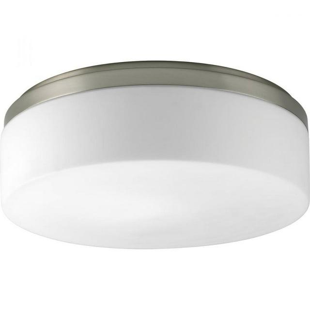 Progress Lighting Maier 1-Light LED Flush Mount, Brushed Nickel, Etched White Opal Acrylic Diffuser