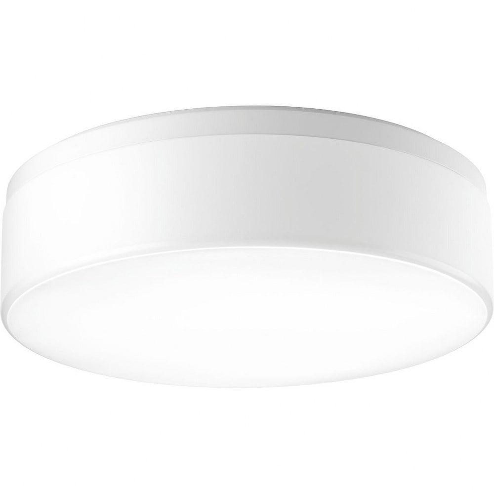 Progress Lighting Maier 1-Light LED Flush Mount, Brushed Nickel, Etched White Opal Acrylic, ENERGY STAR, Title 24