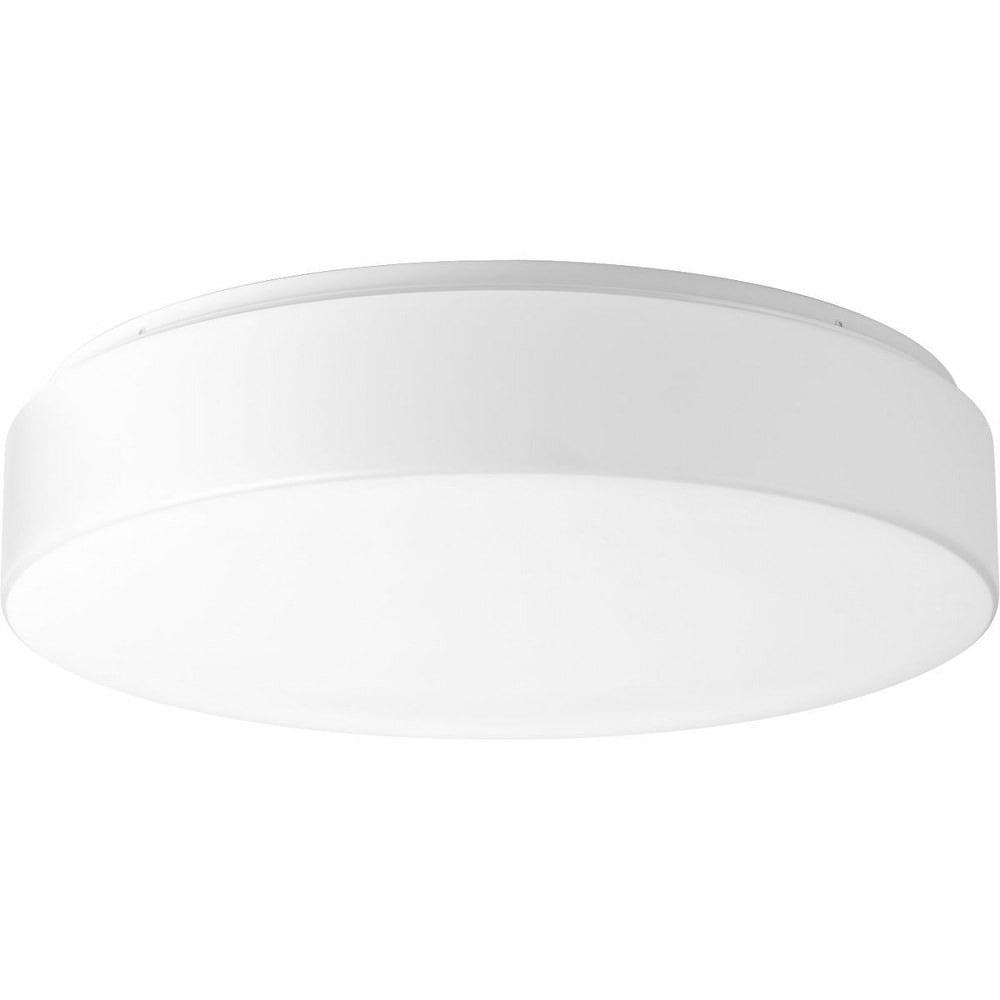 Progress Lighting, Drums and Clouds, 1-Light LED Flush Mount, White Finish, Acrylic Shade