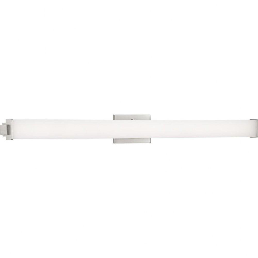 48" Brushed Nickel LED Linear Bath Light with Acrylic Shade