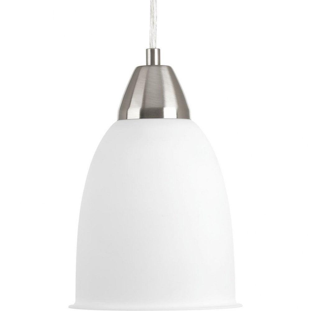 Brushed Nickel LED Mini Pendant with Frosted Glass Shade