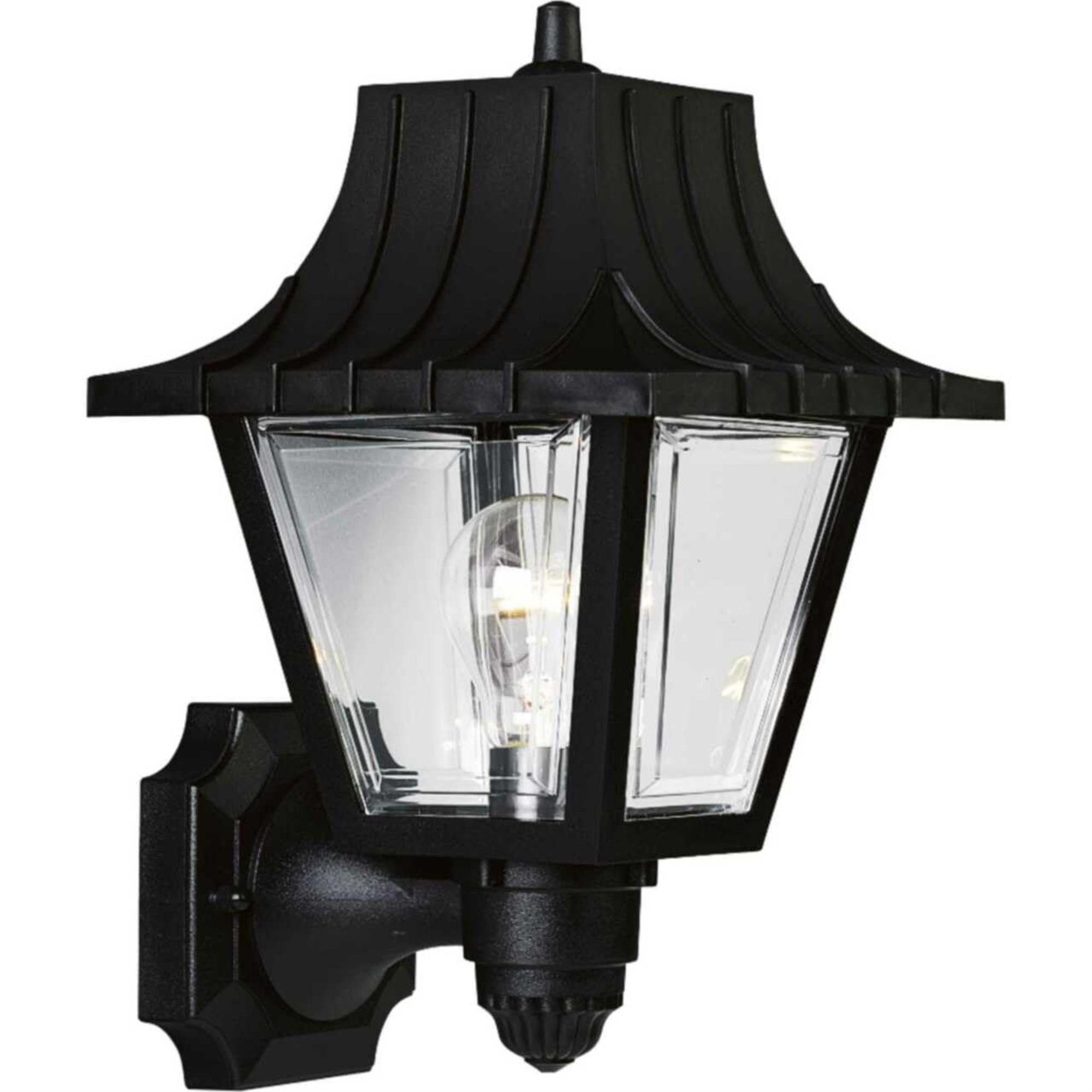 Progress Lighting, Mansard, 1-Light Wall Lantern, Textured Black, Beveled Clear Acrylic Panels