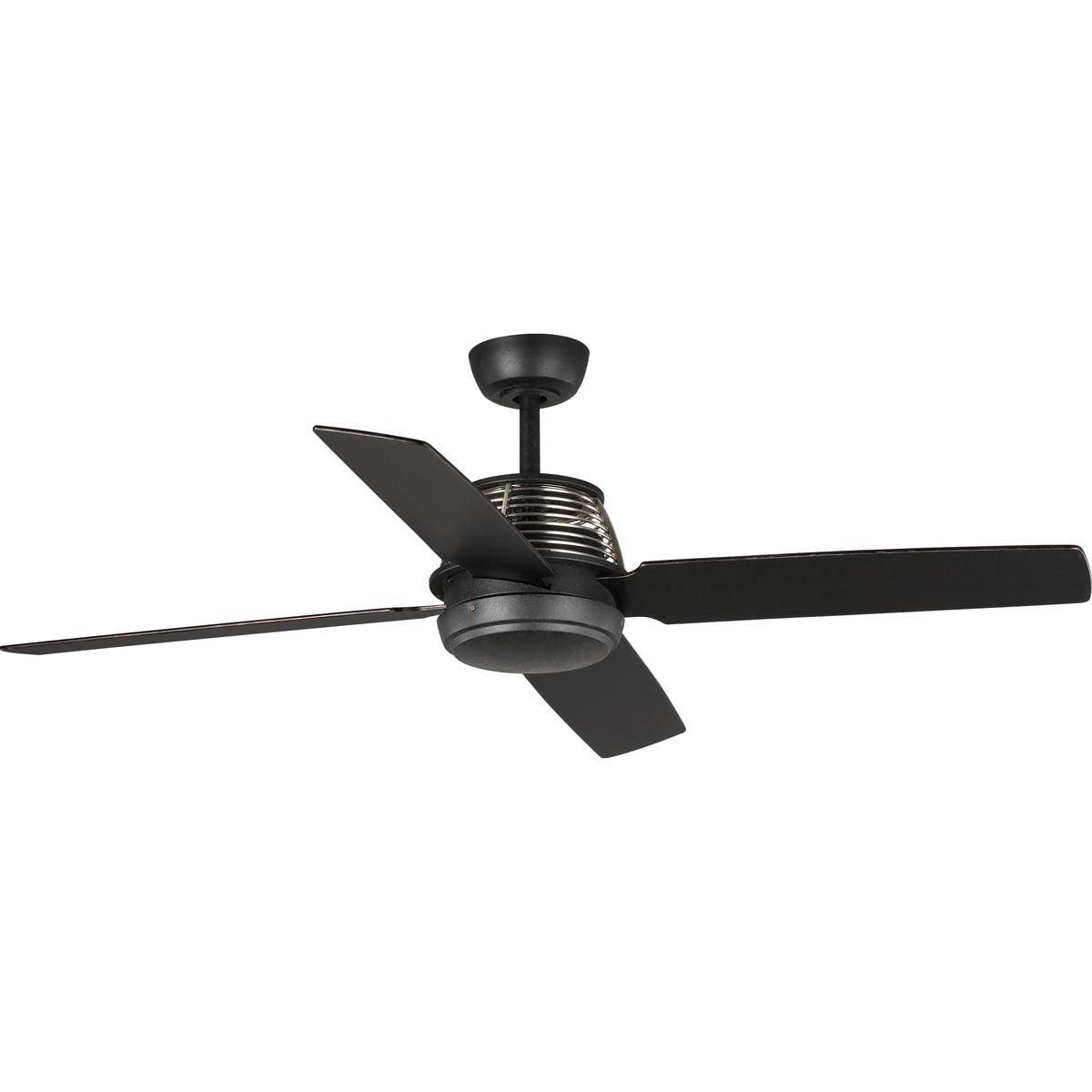 Olson 52'' Nickel Ceiling Fan with Reversible Blades and Light