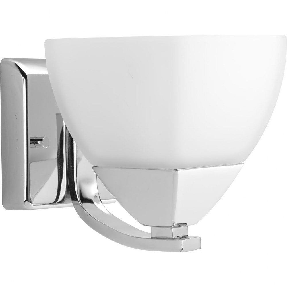 Progress Lighting, Appeal Collection, 1-Light Bath Wall Light, Brushed Nickel, Etched White Glass Shade