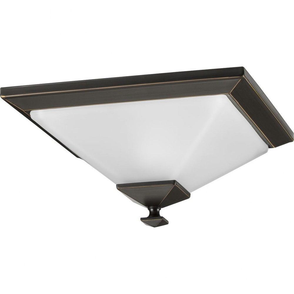 Progress Lighting, Clifton Heights, 1-Light Flush Mount, Brushed Nickel, Etched Glass Shade