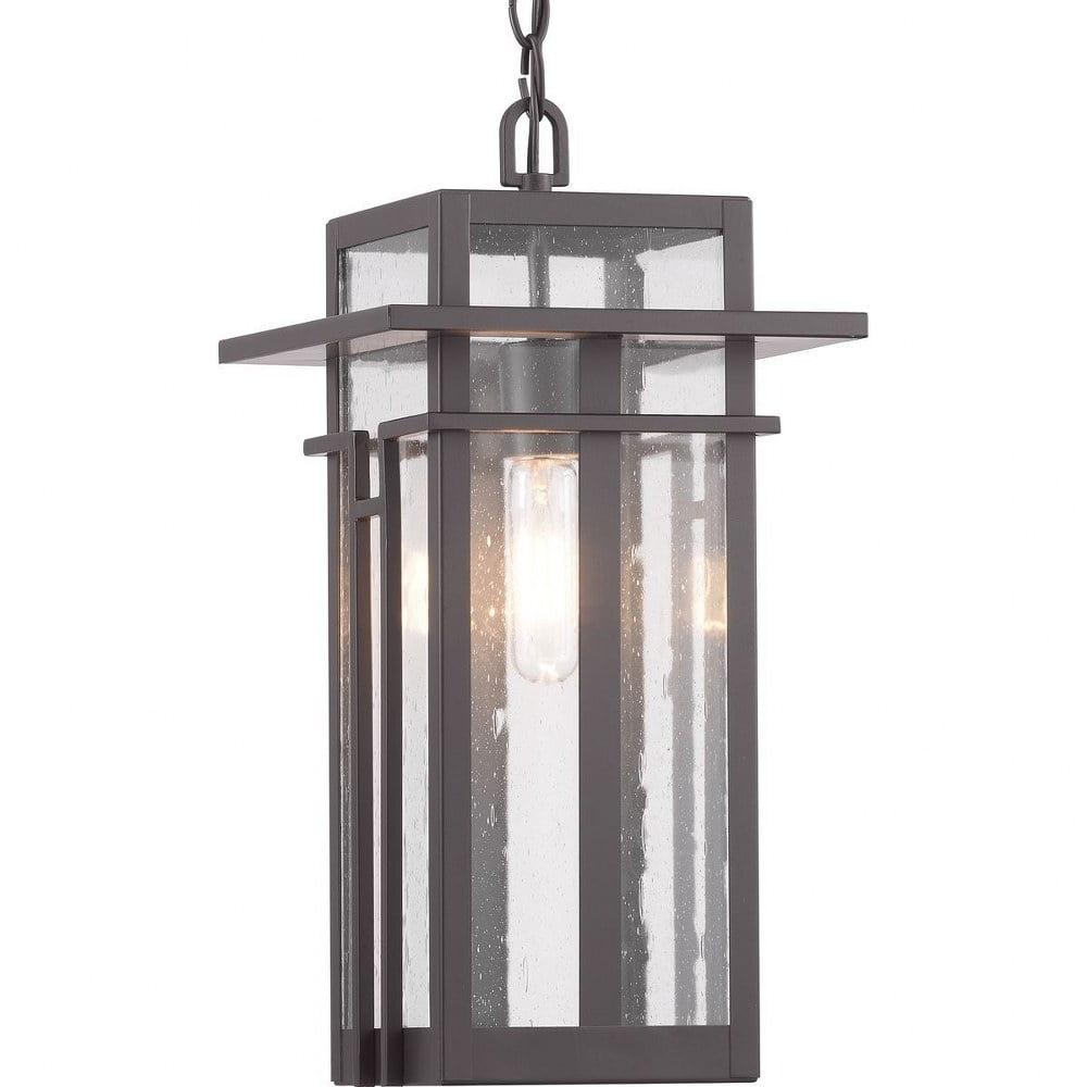 Boxwood Antique Bronze Glass Outdoor Hanging Lantern