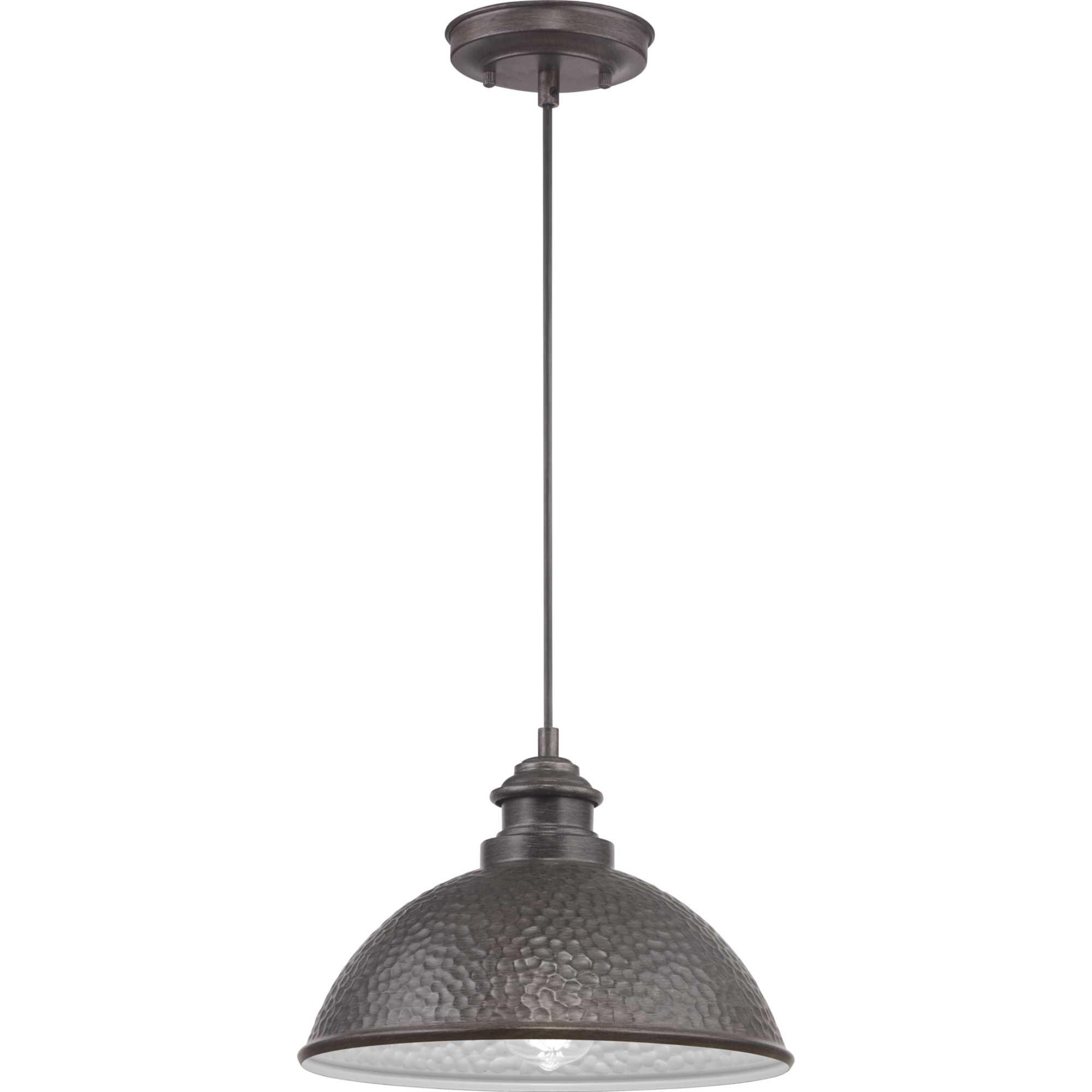 Progress Lighting Englewood 1-Light Hanging Lantern Pendant, Antique Bronze, Metallic Copper Shade