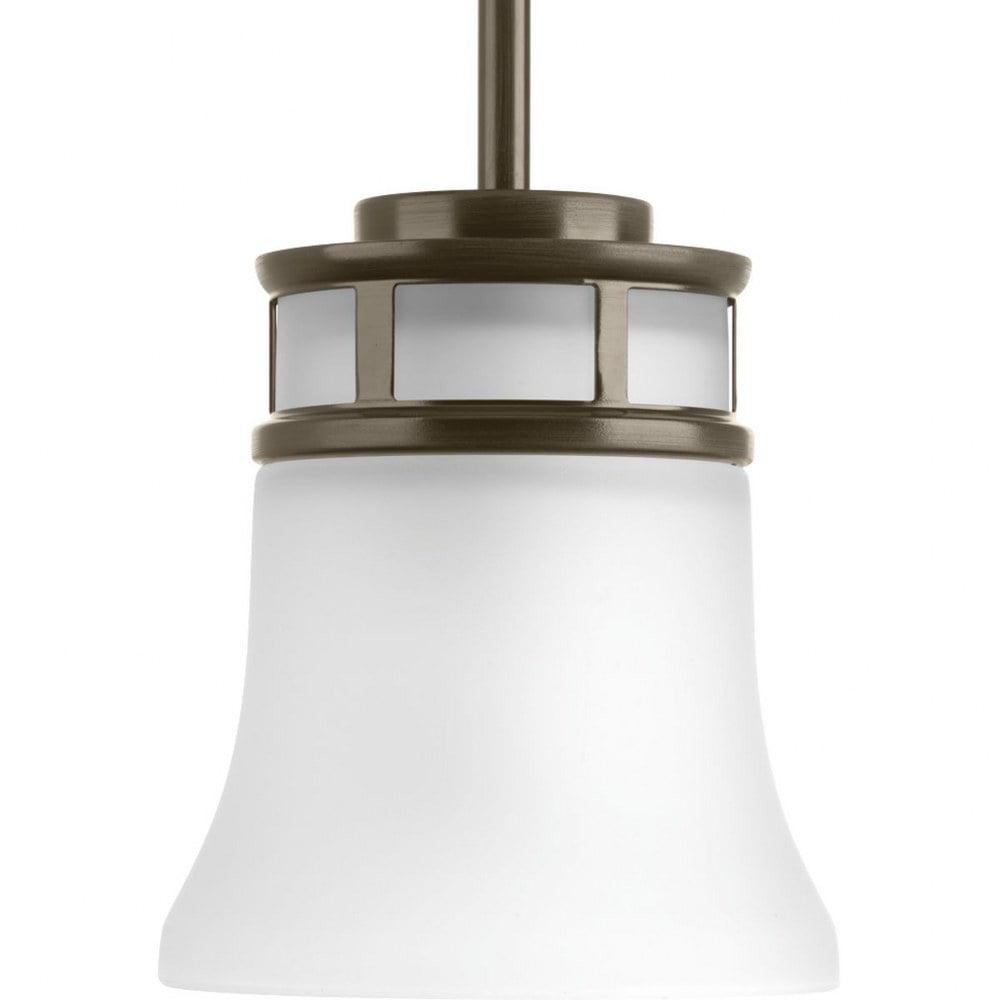 Progress Lighting, Cascadia, 1-Light Mini-Pendant, Polished Chrome, Etched Glass Shade