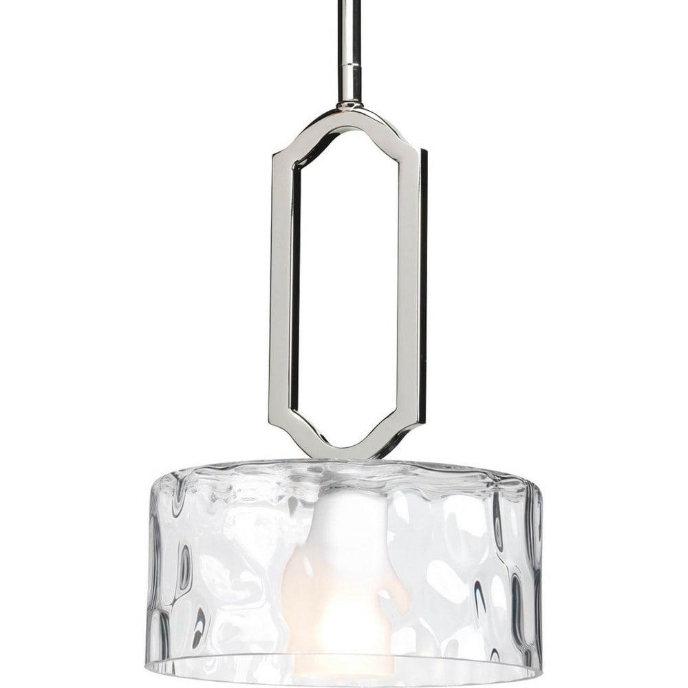 Elegant Mini Pendant Light in Polished Nickel with Glass Diffuser