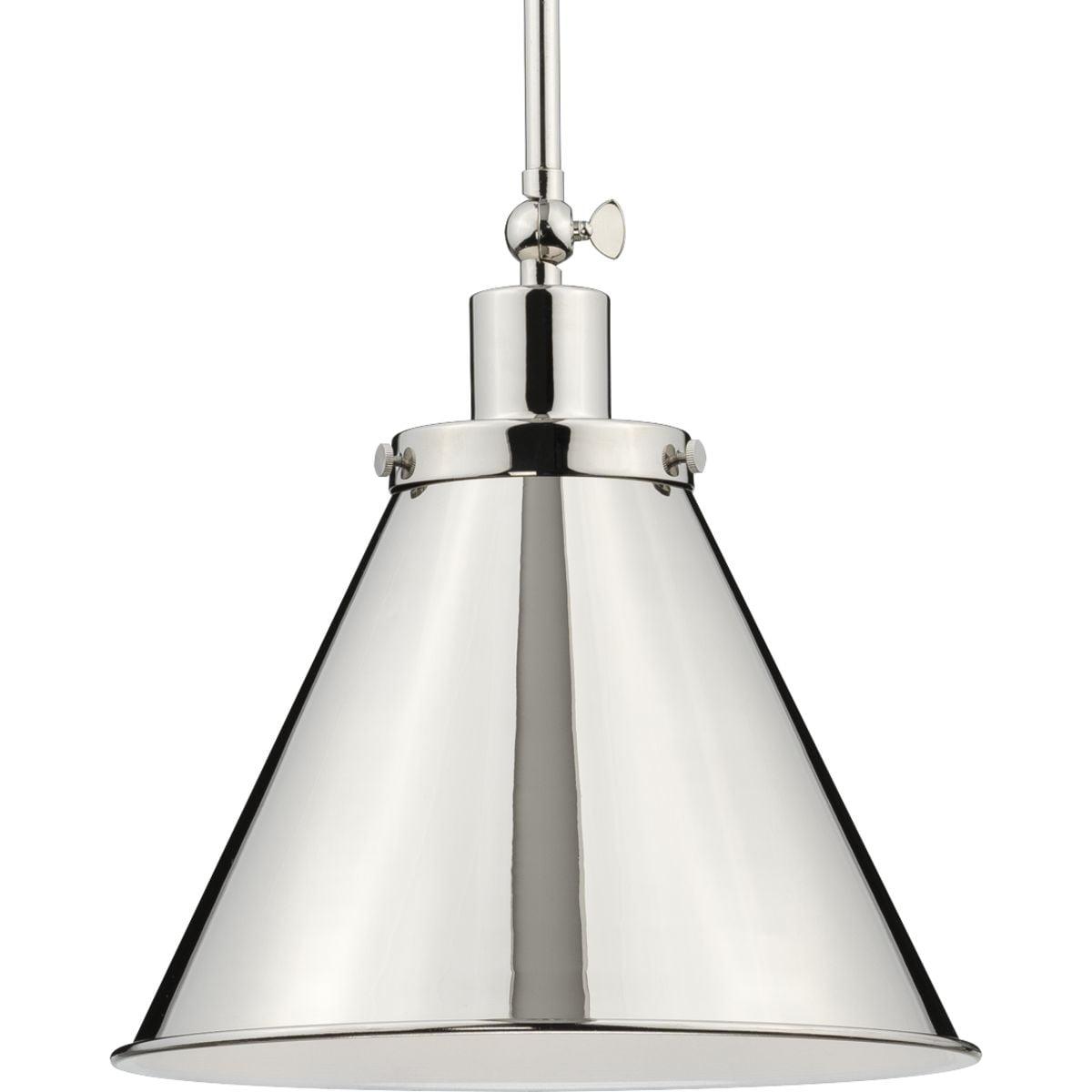 Hinton 12" Polished Nickel Vintage Glass Pendant Light