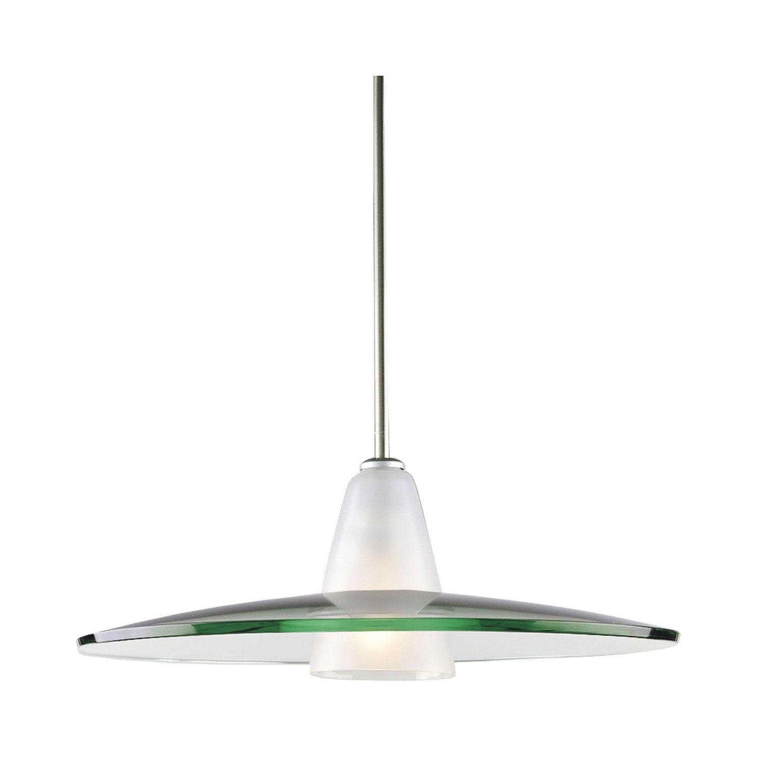 Progress Lighting, Contemporary Stem-Hung Pendant, 1 Light, Brushed Nickel, Clear Glass Shade