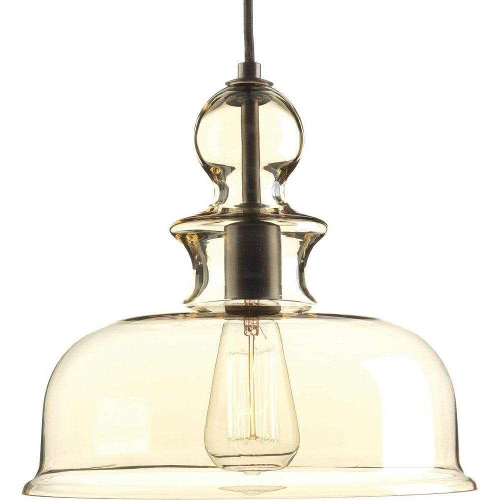 Progress Lighting, Staunton Collection, 1-Light Wall Sconce, Antique Bronze, Clear Glass Shade