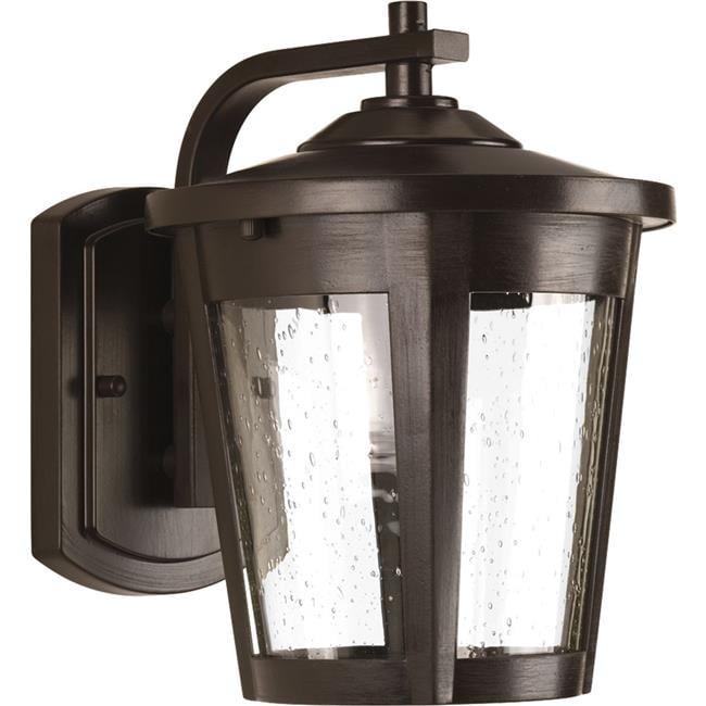 Progress Lighting East Haven 1-Light LED Outdoor Wall Lantern, Antique Bronze, Seeded Glass Shade