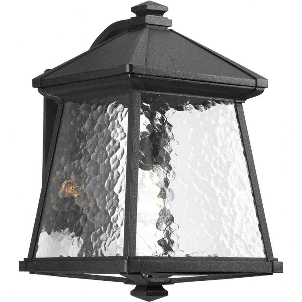 Mac Black Aluminum Outdoor Wall Sconce with Water Glass