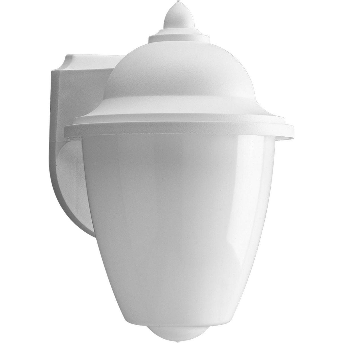 Progress Lighting, Fluorescent, Porcelain, 1-Light Wall Lantern, White, Acrylic Shade