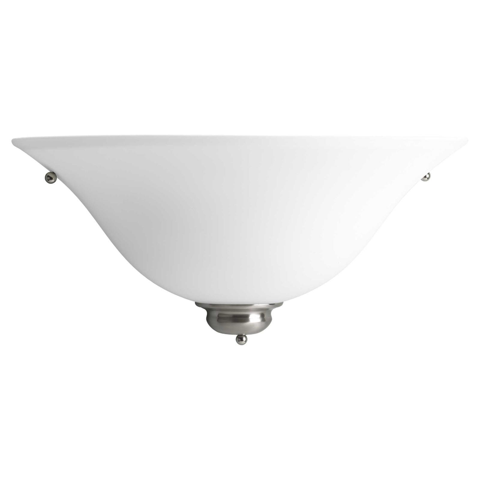 Progress Lighting, Flared Cone Collection, 1-Light Wall Sconce, Brushed Nickel, Etched Glass, Material: Steel