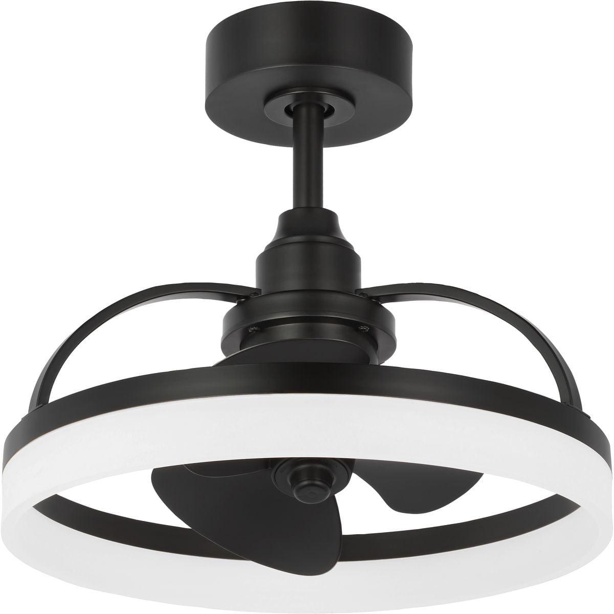 Matte Black 20" LED Ceiling Fan with Remote and Light