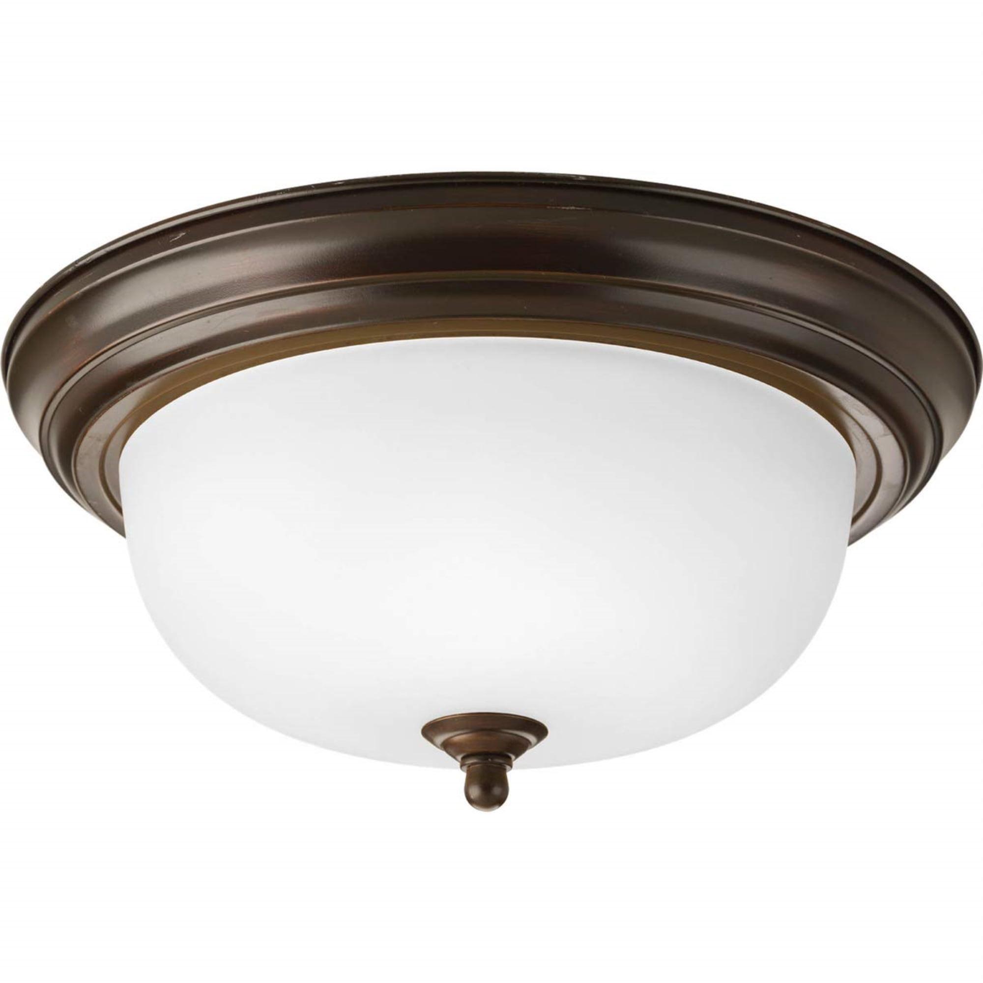 Antique Bronze 14" Glass Bowl Ceiling Light