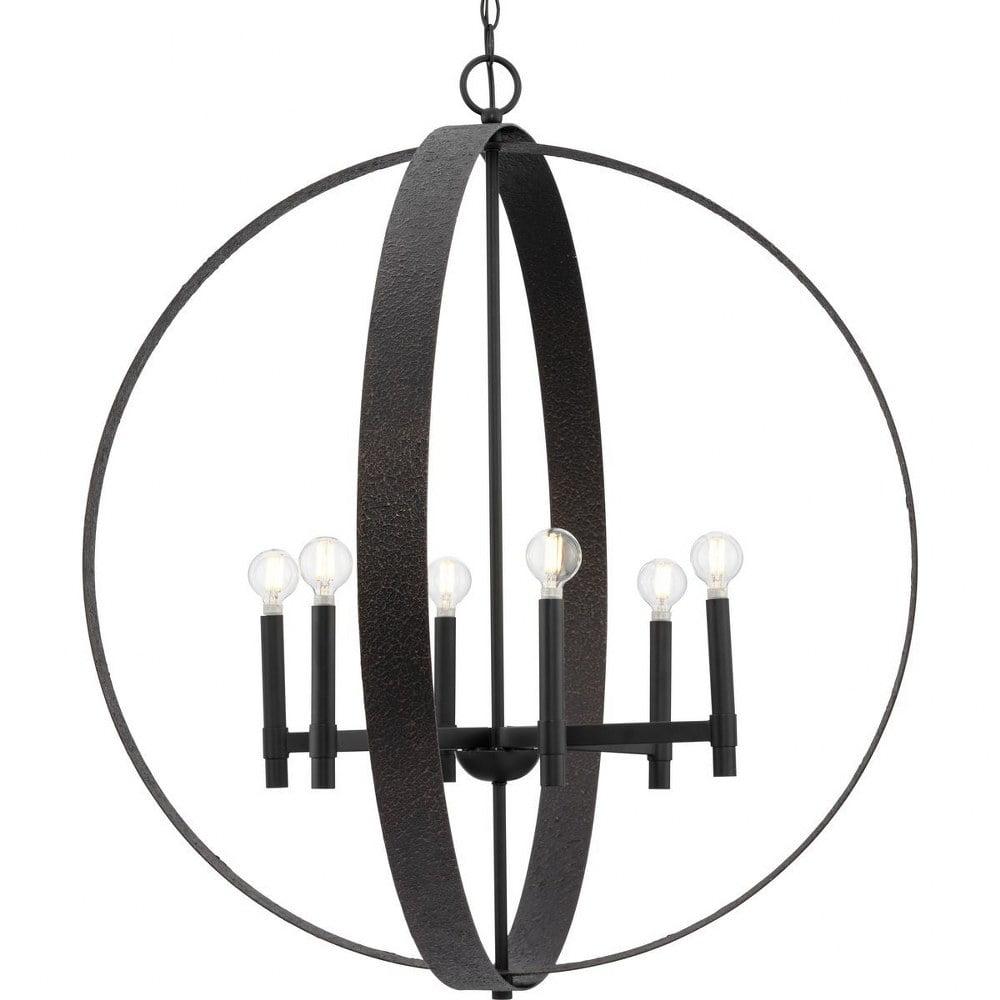 Progress Lighting Allegheny 6 - Light Chandelier in  Matte Black
