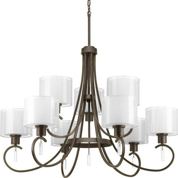 Progress Lighting P4697-20 Invite Nine Light Chandelier Light Antique Bronze