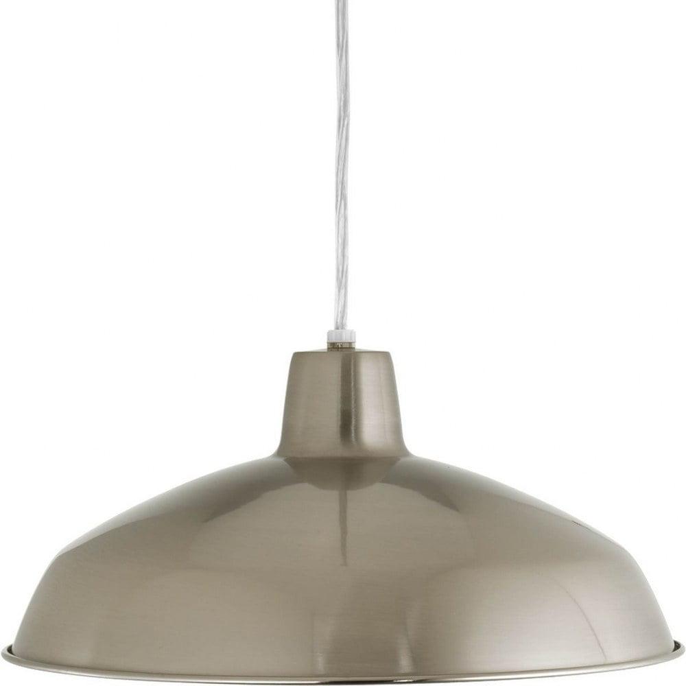Progress Lighting, Sanabria, 1-Light Pendant, Brushed Nickel, Spun Metal Shade