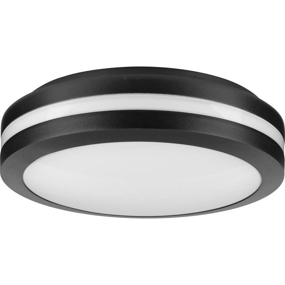 Black and White 12" LED Outdoor Flush Mount Light