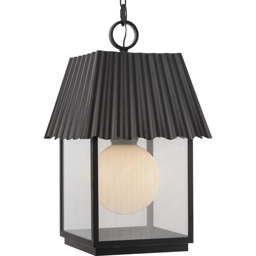 Oil Rubbed Bronze Outdoor Pendant with Glass Globe