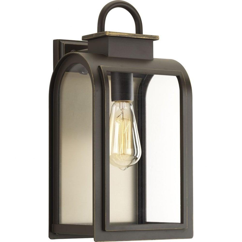 16" Bronze Aluminum Wall Lantern with Clear Glass