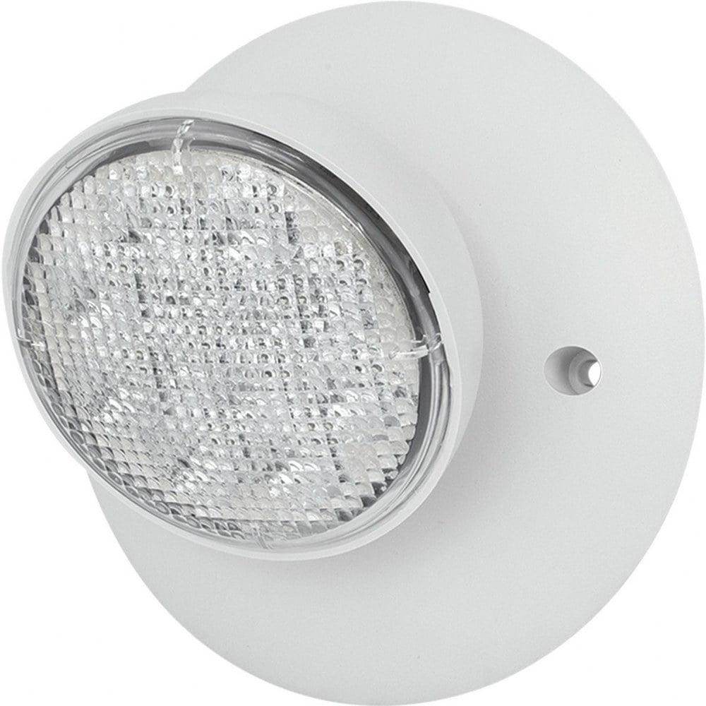 White Compact Emergency Light with Integrated LEDs