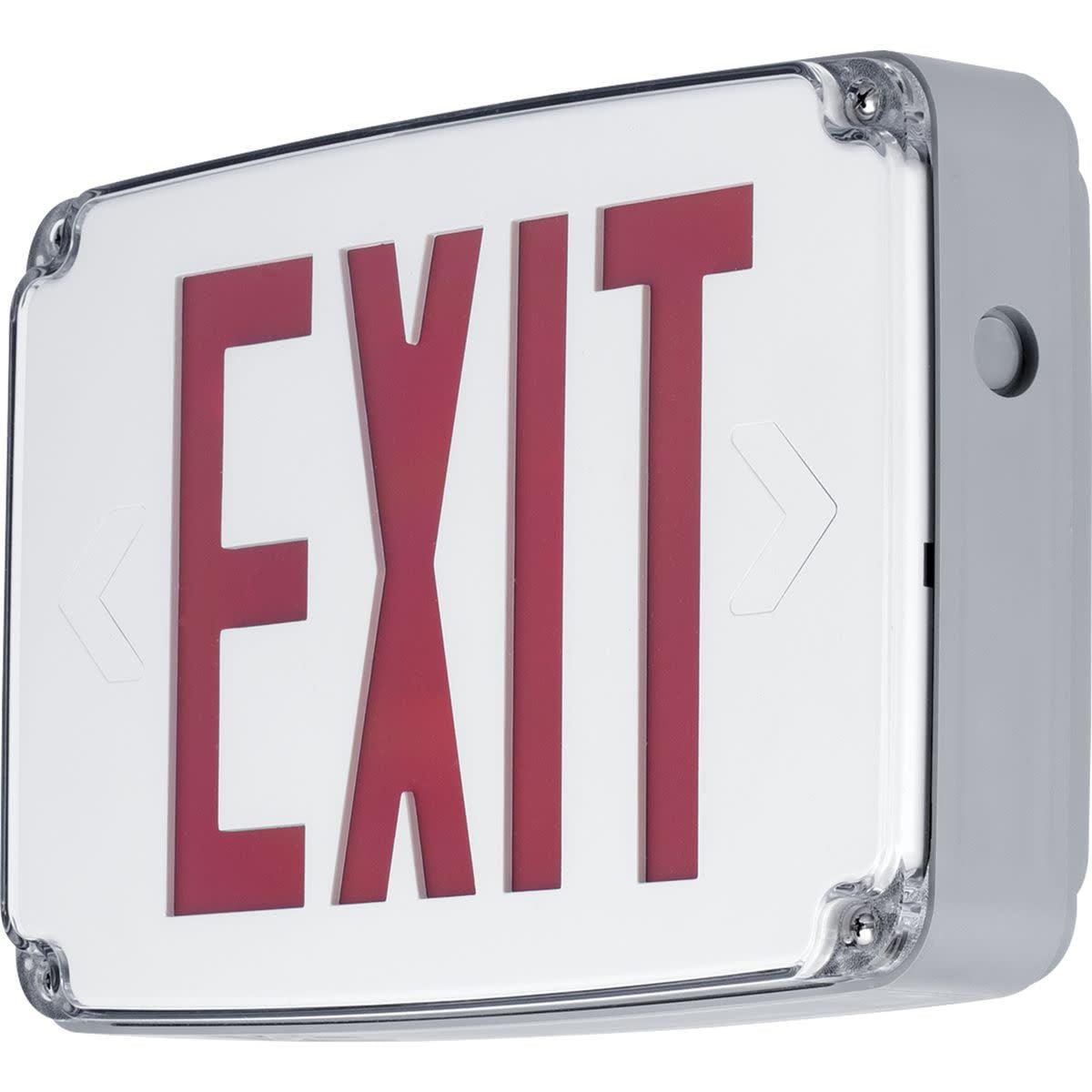 White Double-Sided Red LED Emergency Exit Sign