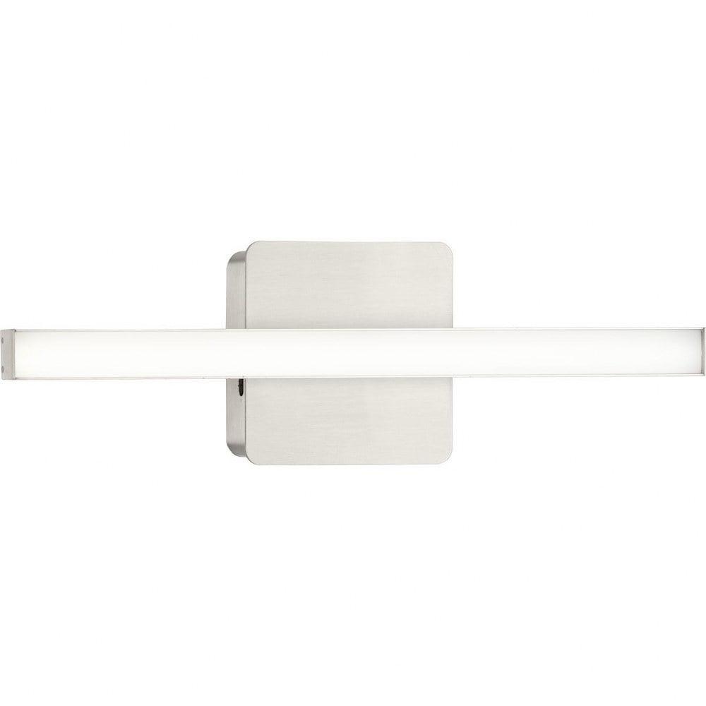 Progress Lighting Phase 4 1-Light LED Linear Vanity Light, Brushed Nickel, Rectangular Acrylic Shade