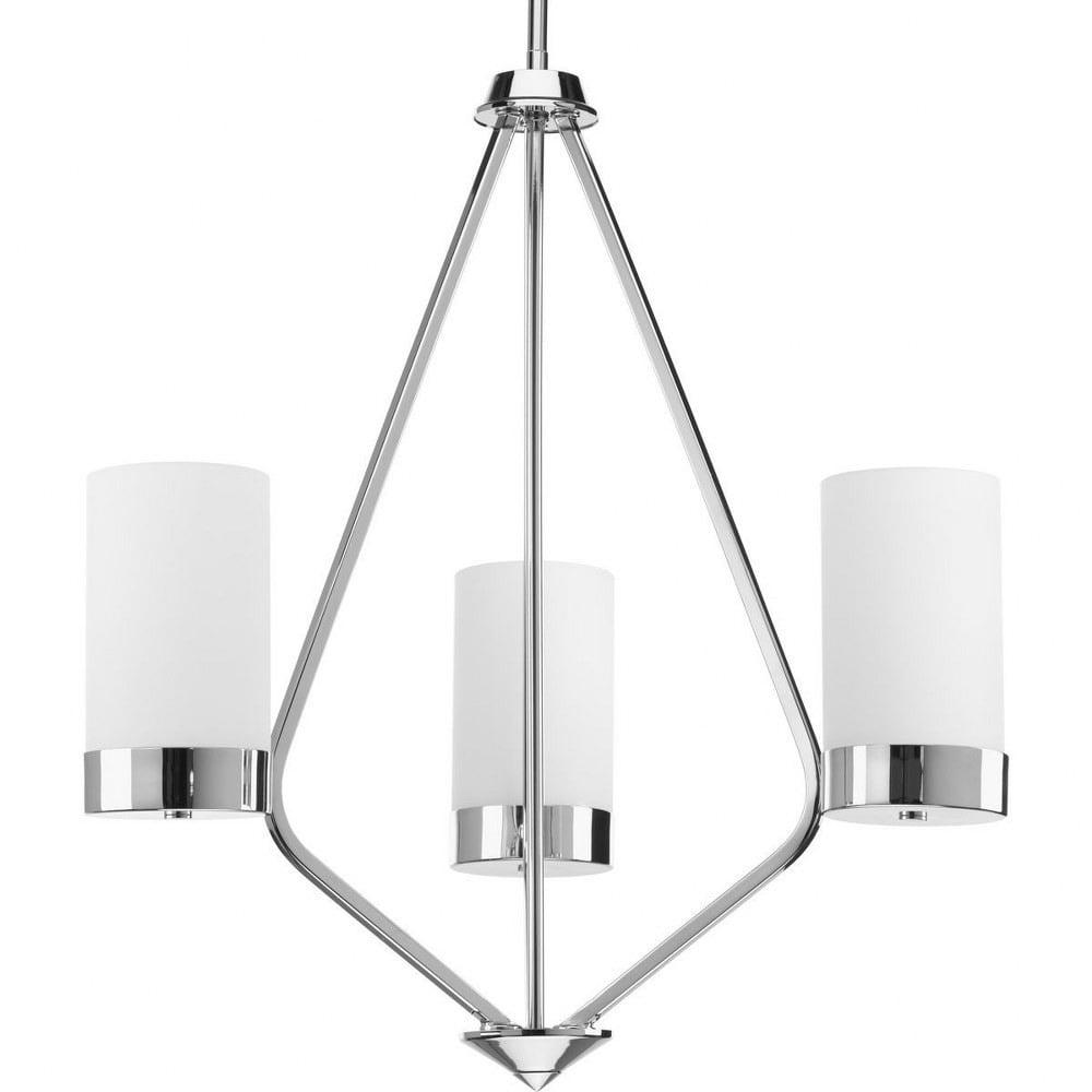 Elevate Polished Chrome 3-Light Chandelier with Glass Shades