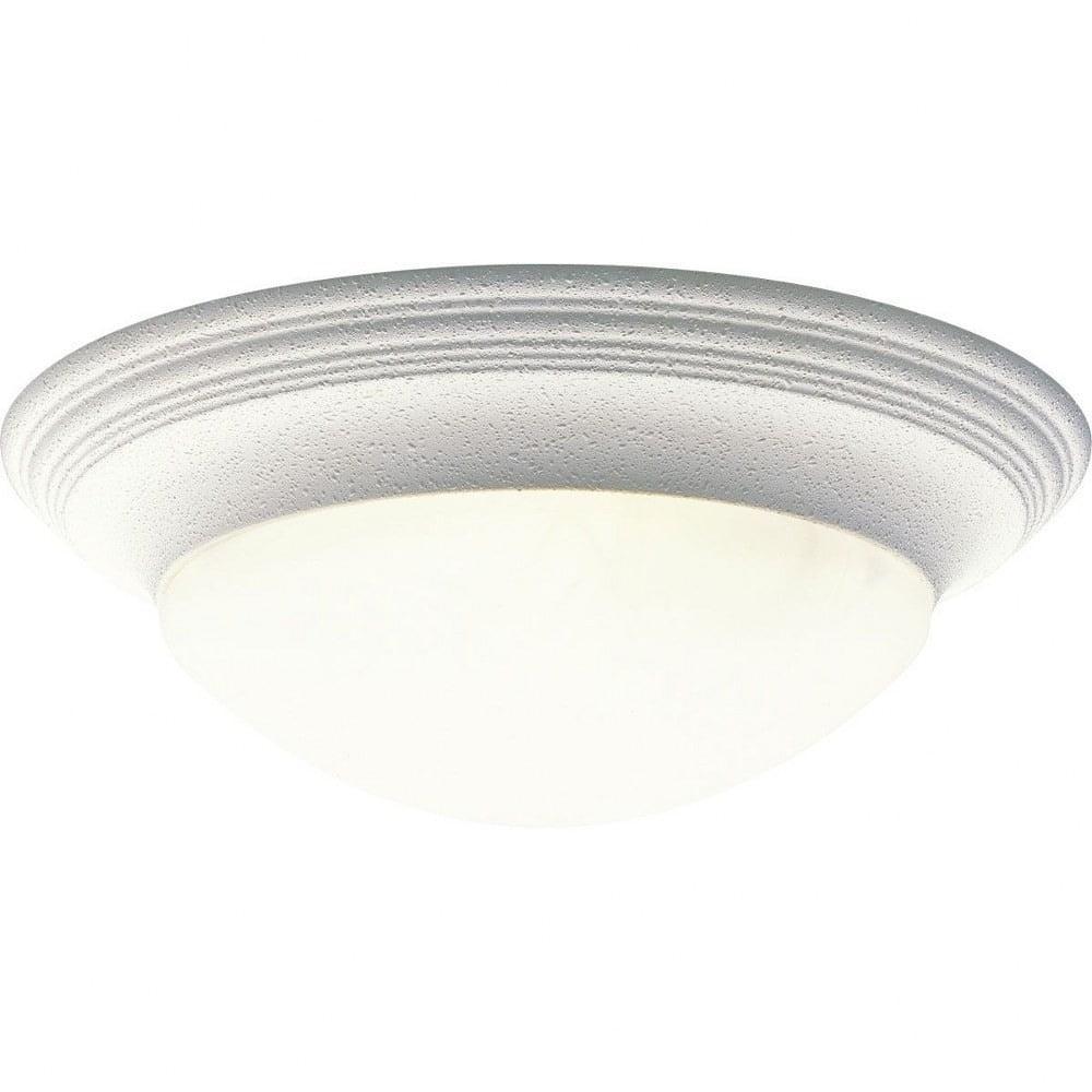 Progress Lighting Canyon Ridge 3-Light Flush Mount, Brushed Nickel, Etched Alabaster Glass