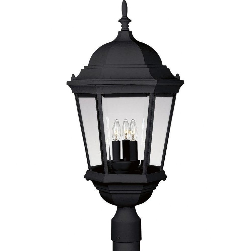 Welbourne 26" Textured Black Aluminum Post Lantern