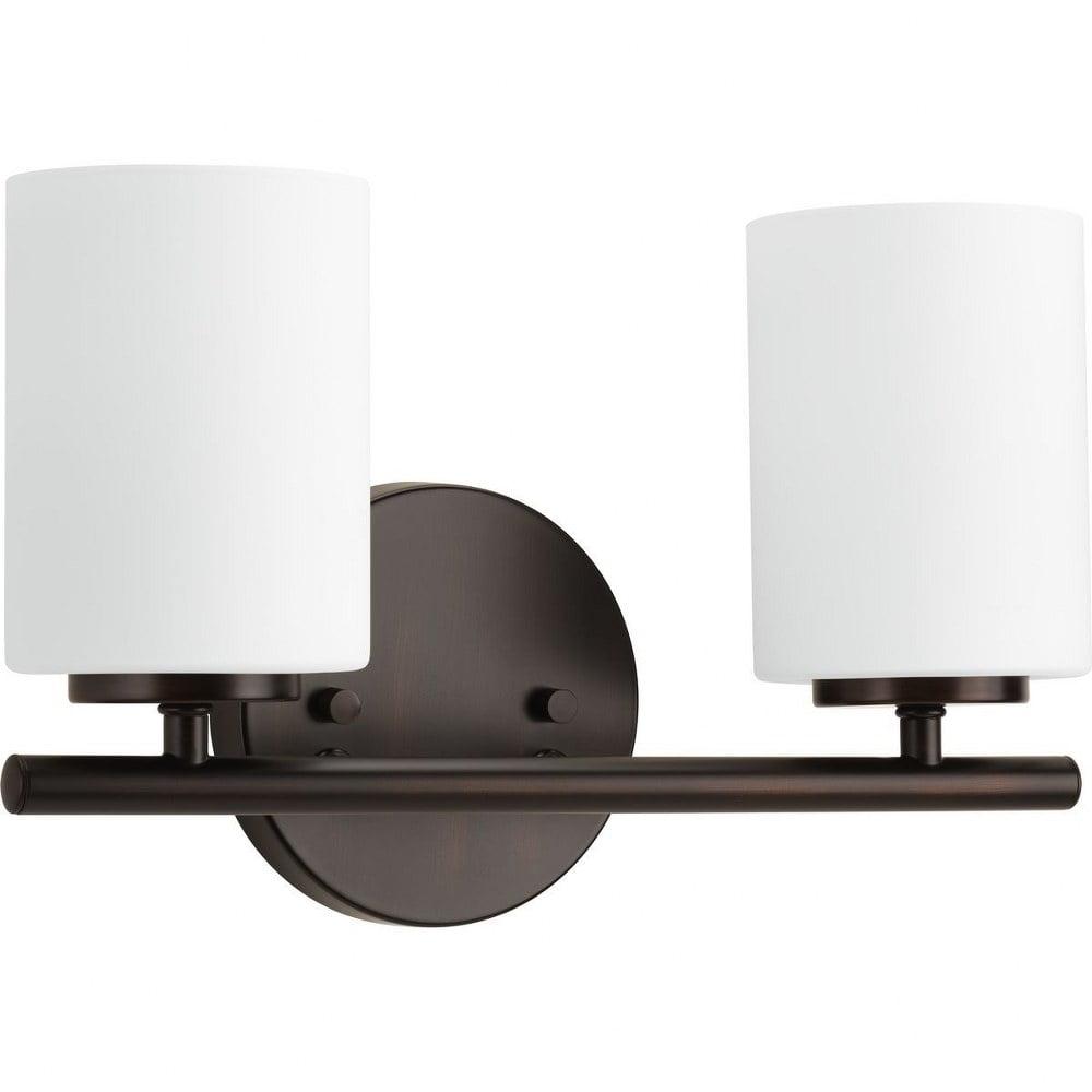 Progress Lighting Replay Collection 2-Light Bath Vanity, Brushed Nickel, Shade Included