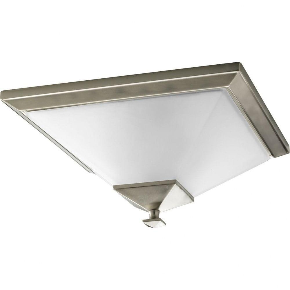 Clifton Heights Brushed Nickel Square Glass Ceiling Light