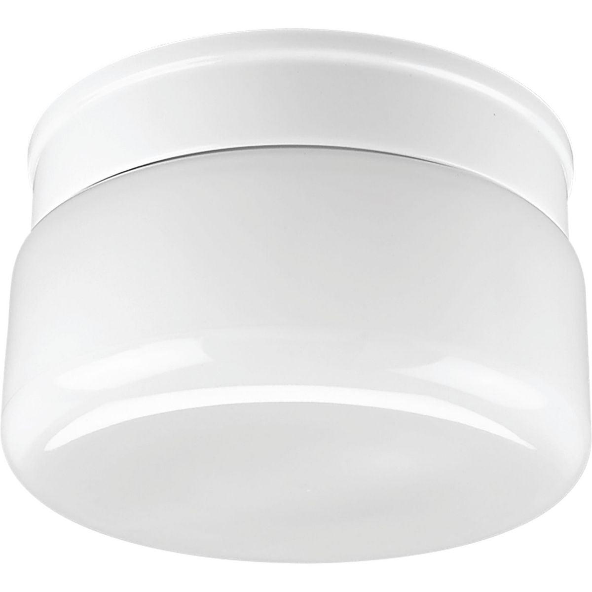 White Glass 2-Light Flush Mount Ceiling Fixture