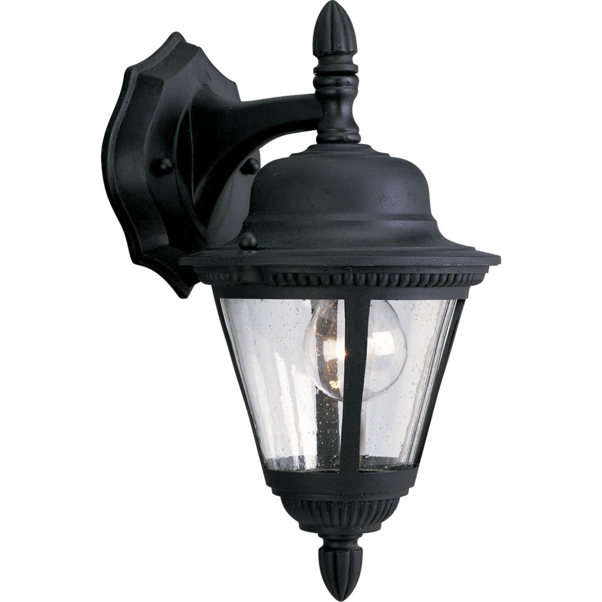 Westport Black 13" Outdoor Wall Lantern with Seeded Glass