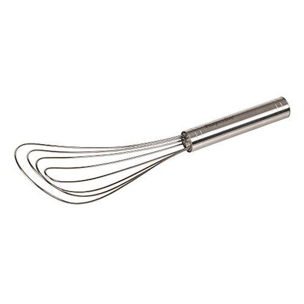 Silver Stainless Steel 11.5" Flat Whisk Egg Beater