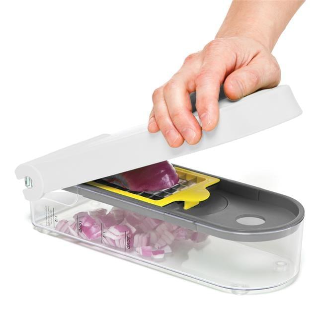 Prepworks Veggie Chopper Dicer and Spiralizer: Manual Food Chopper with Container, 3 Blades, Dishwasher-Safe