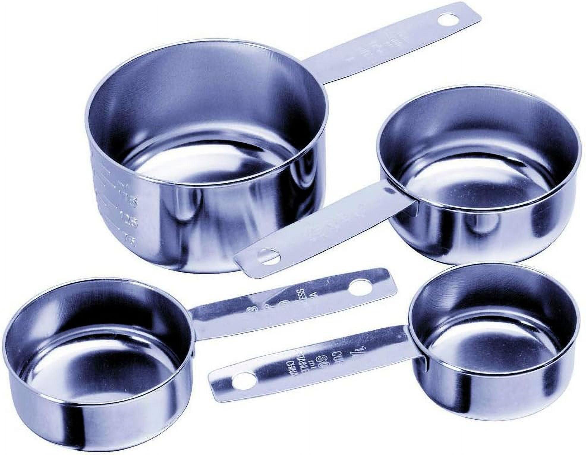 4 Piece Stainless Measuring Cup Set With Storage Ring Silver