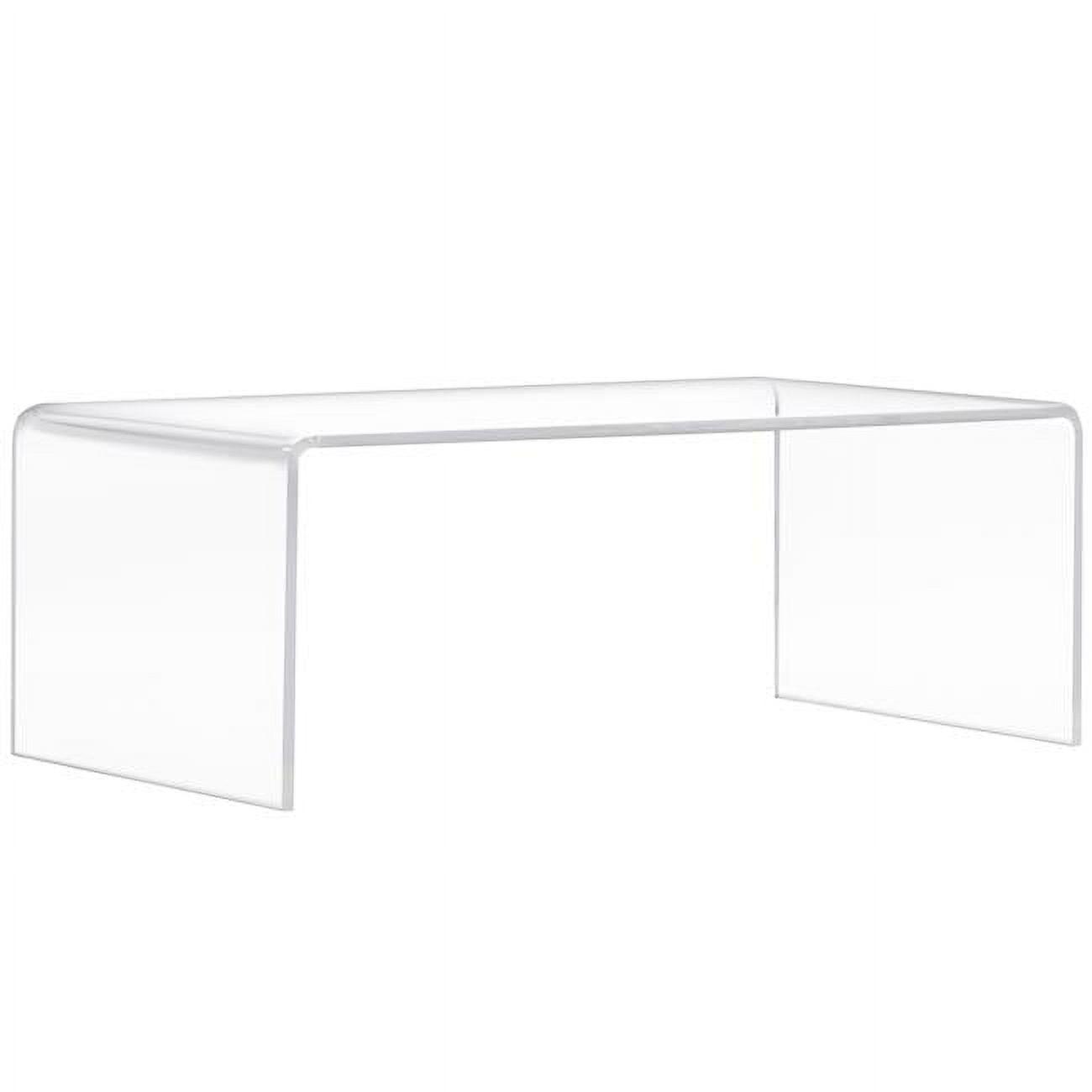 Sleek Clear Acrylic U-Shaped Cocktail Table, 37" Wide