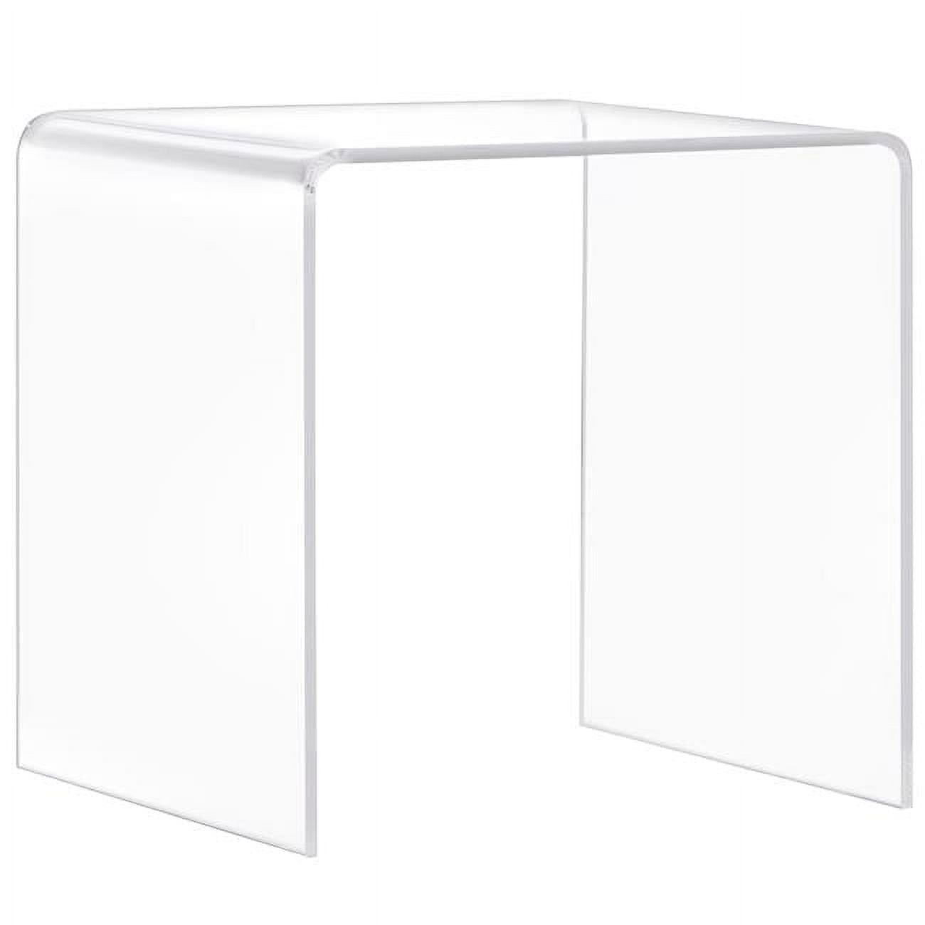 Sleek U-Shape Transparent Acrylic Square End Table