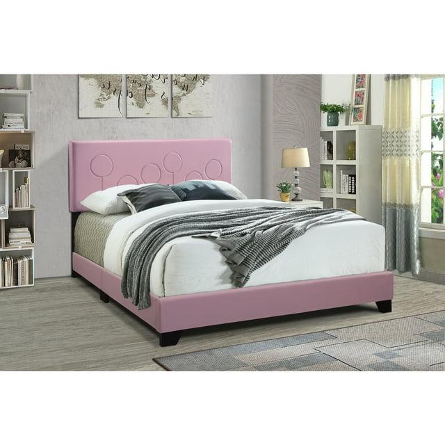 Progressive Furniture U390-20 All-in-One Upholstered Bed, Pink - Queen Size